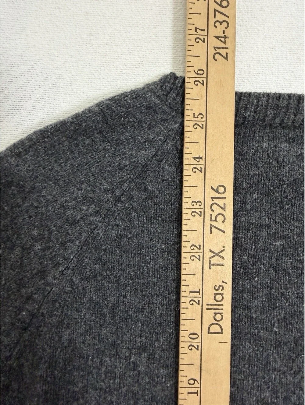 J Crew 100% Lambswool Sweater Mens Medium Charcoal Gray Knit Pullover Crewneck